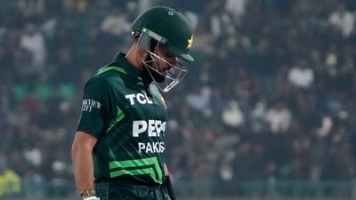 Pakistan's Babar Azam walks off the field after his dismissal during the tri-series ODI cricket match between Pakistan and New Zealand at Gaddafi Stadium (AP) Pakistan's Babar Azam walks off the field after his dismissal during the tri-series ODI cricket match between Pakistan and New Zealand at Gaddafi Stadium (AP)