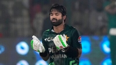 Pakistan's Mohammad Rizwan celebrates after scoring century during the tri-series ODI cricket match between Pakistan and South Africa, in Karachi (AP) Pakistan's Mohammad Rizwan celebrates after scoring century during the tri-series ODI cricket match between Pakistan and South Africa, in Karachi (AP)