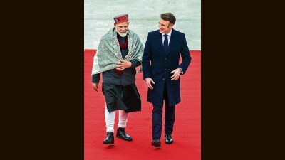 Prime Minister Narendra Modi with French president Emmanuel Macron at Marseille, France. (Photo: X) Prime Minister Narendra Modi with French president Emmanuel Macron at Marseille, France. (Photo: X)