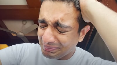 Ranveer Allahbadia cries on video. (YouTube) Ranveer Allahbadia cries on video. (YouTube)