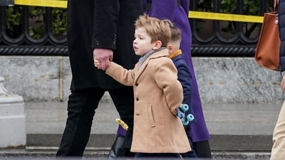 Elon Musk walks with his son X Æ A-12, on the day he meets with Indian Prime Minister Narendra Modi at Blair House, in Washington, D.C., U.S., February 13, 2025. REUTERS/Nathan Howard (REUTERS)