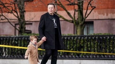 Elon Musk walks with his son X Æ A-12 after a meeting with Indian Prime Minister Narendra Modi at Blair House, in Washington, D.C., U.S., February 13, 2025. REUTERS/Nathan Howard (REUTERS)