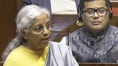 Union finance minister Nirmala Sitharaman requested the speaker to determine the terms of reference for the committee and proposed that the panel should present its report by the first day of the next session (Sansad TV) Union finance minister Nirmala Sitharaman requested the speaker to determine the terms of reference for the committee and proposed that the panel should present its report by the first day of the next session (Sansad TV)
