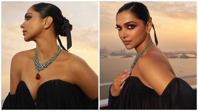 Deepika Padukone wears a gorgeous Cartier necklace for their anniversary celebration. Deepika Padukone wears a gorgeous Cartier necklace for their anniversary celebration.