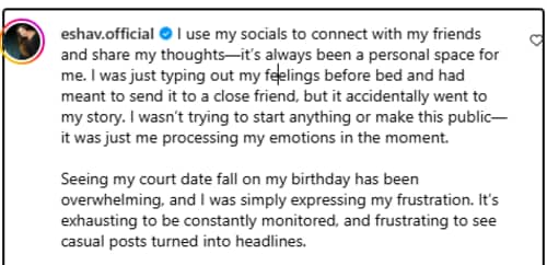 Screengrab of her comment.