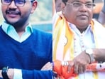 Rushiraj Sawant (right), son of Shiv Sena leader and former Maharashtra Minister Tanaji Sawant (left). Rushiraj Sawant (right), son of Shiv Sena leader and former Maharashtra Minister Tanaji Sawant (left).