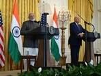 US President Donald Trump and Prime Minister Narendra Modi during a joint press conference in the East Room of the White House in Washington, DC on February 13, 2025. US President Donald Trump and Prime Minister Narendra Modi during a joint press conference in the East Room of the White House in Washington, DC on February 13, 2025.