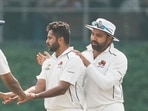 Shardul Thakur celebrates with Rohit Sharma Shardul Thakur celebrates with Rohit Sharma