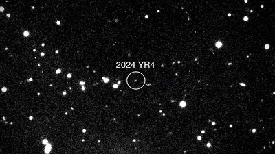 This handout picture provided by NASA on January 31, 2025 shows asteroid 2024 YR4 as observed by the Magdalena Ridge 2.4m telescope at the New Mexico Institute of Technology on January 27, 2025. (AFP) This handout picture provided by NASA on January 31, 2025 shows asteroid 2024 YR4 as observed by the Magdalena Ridge 2.4m telescope at the New Mexico Institute of Technology on January 27, 2025. (AFP)