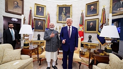 Prime Minister Narendra Modi with U.S. President Donald Trump, at The White House in Washington, DC on Thursday. Prime Minister Narendra Modi with U.S. President Donald Trump, at The White House in Washington, DC on Thursday.