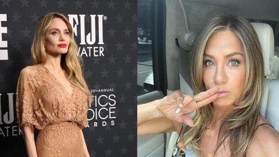 Angelina Jolie is reportedly upset after being overlooked by the Oscars, blaming her ex-husband Brad Pitt for using his influence against her, with possible support from Jennifer Aniston. ( (Photo by Michael Tran / AFP, jenniferanniston/Instagram)) Angelina Jolie is reportedly upset after being overlooked by the Oscars, blaming her ex-husband Brad Pitt for using his influence against her, with possible support from Jennifer Aniston. ( (Photo by Michael Tran / AFP, jenniferanniston/Instagram))
