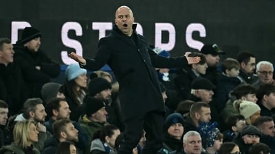 Arne Slot was shown a red card following Liverpool's 2-2 draw against Everton. (AFP) Arne Slot was shown a red card following Liverpool's 2-2 draw against Everton. (AFP)