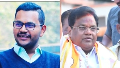 Rushiraj Sawant (right), son of Shiv Sena leader and former Maharashtra Minister Tanaji Sawant (left). Rushiraj Sawant (right), son of Shiv Sena leader and former Maharashtra Minister Tanaji Sawant (left).