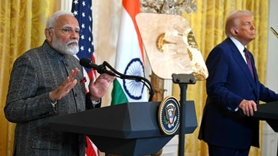 US President Donald Trump and Indian Prime Minister Narendra Modi hold a joint press conference in the East Room of the White House in Washington. (AFP) US President Donald Trump and Indian Prime Minister Narendra Modi hold a joint press conference in the East Room of the White House in Washington. (AFP)