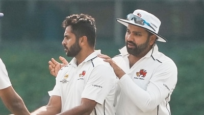 Shardul Thakur celebrates with Rohit Sharma (PTI) Shardul Thakur celebrates with Rohit Sharma (PTI)