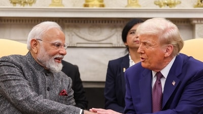 The stakes in the dispute between the Trump administration and the news organisation over AP's style choice to continue using the name "Gulf of Mexico" for the body of water that the president renamed the "Gulf of America" were raised Thursday when the White House barred an Associated Press reporter from covering a news conference with two prominent world leaders. (PTI) The stakes in the dispute between the Trump administration and the news organisation over AP's style choice to continue using the name "Gulf of Mexico" for the body of water that the president renamed the "Gulf of America" were raised Thursday when the White House barred an Associated Press reporter from covering a news conference with two prominent world leaders. (PTI)