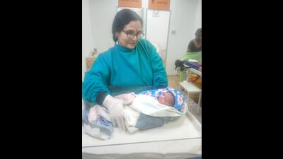 Radha born at the Central Hospital in Mahakumbh Mela. (HT) Radha born at the Central Hospital in Mahakumbh Mela. (HT)