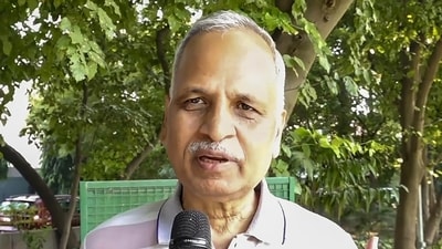 Former Delhi minister and AAP leader Satyendar Jain. (HT_PRINT) Former Delhi minister and AAP leader Satyendar Jain. (HT_PRINT)