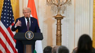 US President Donald Trump speaks during a press conference with Prime Minister Narendra Modi in the East Room of the White House in Washington DC on Thursday. (AFP) US President Donald Trump speaks during a press conference with Prime Minister Narendra Modi in the East Room of the White House in Washington DC on Thursday. (AFP)