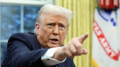US President Donald Trump speaks in the Oval Office of the White House in Washington, DC (REUTERS)