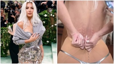 Kim Kardashian reveals what happened to her body in the Margiela corset dress. Kim Kardashian reveals what happened to her body in the Margiela corset dress.