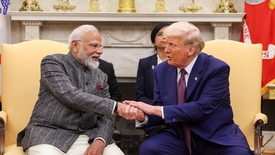 PM Modi met US President Donald Trump in Washington, DC. They discussed a range of issues but not about US' bribery charges against Gautam Adani. (X/@narendramodi) PM Modi met US President Donald Trump in Washington, DC. They discussed a range of issues but not about US' bribery charges against Gautam Adani. (X/@narendramodi)