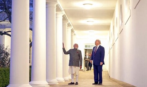 Prime Minister Narendra Modi with US President Donald Trump at the White House, in Washington, DC on Thursday. (Narendra Modi/X) Prime Minister Narendra Modi with US President Donald Trump at the White House, in Washington, DC on Thursday. (Narendra Modi/X)
