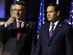 Israel's Foreign Minister Gideon Sa'ar welcomes US Secretary of State Marco Rubio 