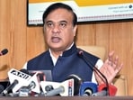 Assam chief minister Himanta Biswa Sarma addresses a press conference regarding 'Advantage Assam 2.0 - Investment and Infrastructure Summit 2025', at Dispur in Guwahati on Saturday.