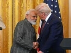 US President Donald Trump shakes hands with Indian Prime Minister Narendra Modi during a joint press conference in the East Room of the White House in Washington DC on Thursday. (AFP) US President Donald Trump shakes hands with Indian Prime Minister Narendra Modi during a joint press conference in the East Room of the White House in Washington DC on Thursday. (AFP)