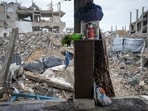 Destroyed walls expose the devastation outside the Odeh house in the Jabaliya refugee camp in the northern Gaza Strip (Abdel Kareem Hana/AP) Destroyed walls expose the devastation outside the Odeh house in the Jabaliya refugee camp in the northern Gaza Strip (Abdel Kareem Hana/AP)