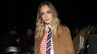 Cara Delevingne attends the Thom Browne fashion show during the February 2025 New York Fashion Week on February 11, 2025 in New York City. (Getty Images via AFP) Cara Delevingne attends the Thom Browne fashion show during the February 2025 New York Fashion Week on February 11, 2025 in New York City. (Getty Images via AFP)