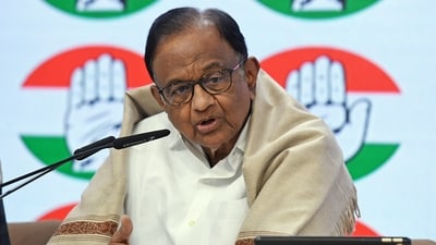New Delhi, Feb 01 (ANI): Congress MP P. Chidambaram addresses a press conference ahead of the Delhi Assembly Elections, at the party office in New Delhi on Saturday. (ANI Photo/Jitender Gupta) (Jitender Gupta) New Delhi, Feb 01 (ANI): Congress MP P. Chidambaram addresses a press conference ahead of the Delhi Assembly Elections, at the party office in New Delhi on Saturday. (ANI Photo/Jitender Gupta) (Jitender Gupta)