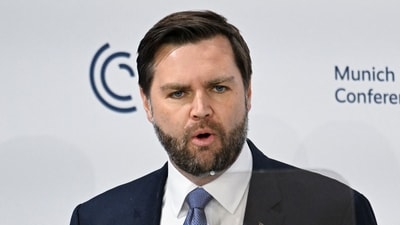 US Vice President JD Vance delivers his speech during the 61st Munich Security Conference, southern Germany on February 14. (AFP) US Vice President JD Vance delivers his speech during the 61st Munich Security Conference, southern Germany on February 14. (AFP)