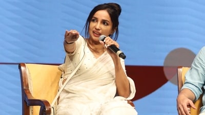 Kanika Dhillon speaks at Indian Screenwriters Conference (ISC) in Mumbai on February 14, 2025. Kanika Dhillon speaks at Indian Screenwriters Conference (ISC) in Mumbai on February 14, 2025.