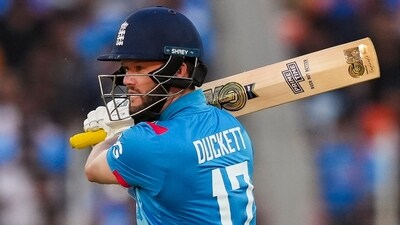England's Ben Duckett plays a shot. (PTI) England's Ben Duckett plays a shot. (PTI)