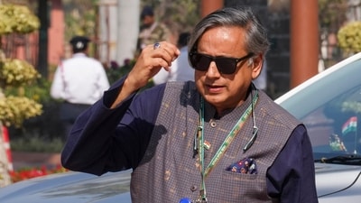 Congress MP Shashi Tharoor during the Budget session of Parliament on February 10 (PTI) Congress MP Shashi Tharoor during the Budget session of Parliament on February 10 (PTI)