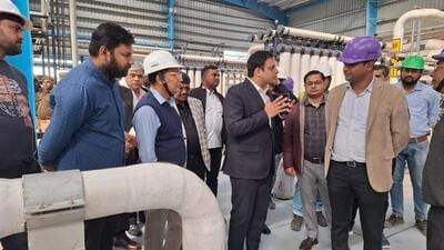 The initiative aims to supply 40 million litres per day (MLD) of treated water from a treatment plant in Indirapuram to the Sahibabad Site IV industrial area, reducing reliance on groundwater, officials said (HT Photo) The initiative aims to supply 40 million litres per day (MLD) of treated water from a treatment plant in Indirapuram to the Sahibabad Site IV industrial area, reducing reliance on groundwater, officials said (HT Photo)