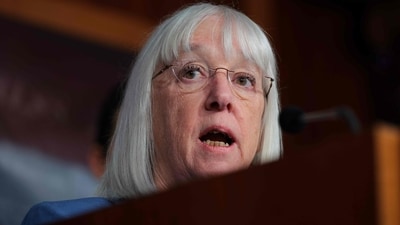 U.S. Sen. Patty Murray (D-WA) slams Trump Administration's callous layoffs in the Northwest. Kayla Bartkowski/Getty Images/AFP (Photo by Kayla Bartkowski / GETTY IMAGES NORTH AMERICA / Getty Images via AFP) (Getty Images via AFP) U.S. Sen. Patty Murray (D-WA) slams Trump Administration's callous layoffs in the Northwest. Kayla Bartkowski/Getty Images/AFP (Photo by Kayla Bartkowski / GETTY IMAGES NORTH AMERICA / Getty Images via AFP) (Getty Images via AFP)