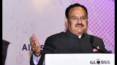 Union minister JP Nadda speaks at a national seminar on cancer organised at the National Cancer Institute, Haryana. (@DiprHaryana) Union minister JP Nadda speaks at a national seminar on cancer organised at the National Cancer Institute, Haryana. (@DiprHaryana)