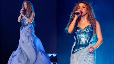 Shakira stuns in Gaurav Gupta's Couture for Las Mujeres Ya No Lloran World Tour opening. (Instagram/@gauravguptaofficial) Shakira stuns in Gaurav Gupta's Couture for Las Mujeres Ya No Lloran World Tour opening. (Instagram/@gauravguptaofficial)