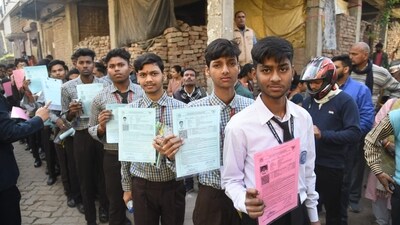 Students entering an examination centre to appear for CBSE 10th board examination at St. Dominic Savio's High School Danapur in Patna (Santosh Kumar ) Students entering an examination centre to appear for CBSE 10th board examination at St. Dominic Savio's High School Danapur in Patna (Santosh Kumar )