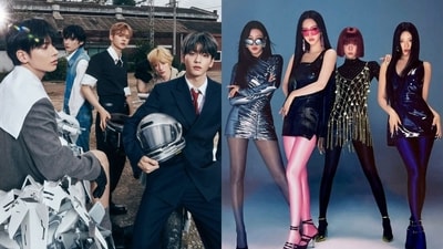 TOMORROW X TOGETHER and aespa went home with Daesang trophies on the first day of the 32nd Hanteo Music Awards on February 15, 2025. (HYBE / SM Entertainment) TOMORROW X TOGETHER and aespa went home with Daesang trophies on the first day of the 32nd Hanteo Music Awards on February 15, 2025. (HYBE / SM Entertainment)