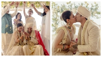Prateik Babbar and Priya Banerjee took to Instagram and shared the good news with their fans and followers. They shared a couple of pictures from their wedding ceremony, and wrote, "I'll marry you in every lifetime." (All pictures: Instagram/ Prateik Babbar, Priya Banerjee, Tarun Tahiliani and House On The Clouds) Prateik Babbar and Priya Banerjee took to Instagram and shared the good news with their fans and followers. They shared a couple of pictures from their wedding ceremony, and wrote, "I'll marry you in every lifetime." (All pictures: Instagram/ Prateik Babbar, Priya Banerjee, Tarun Tahiliani and House On The Clouds)