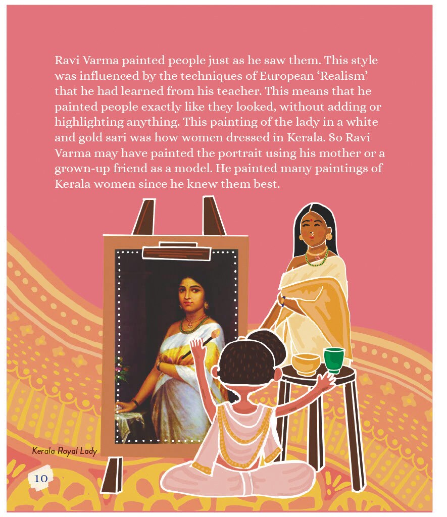 A page from Prince with a Paintbrush, on the life of Raja Ravi Varma. (Image courtesy Rayika Sen / Red Panda) A page from Prince with a Paintbrush, on the life of Raja Ravi Varma. (Image courtesy Rayika Sen / Red Panda)