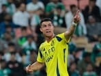 Al Nassr's Cristiano Ronaldo reacts after being substituted.