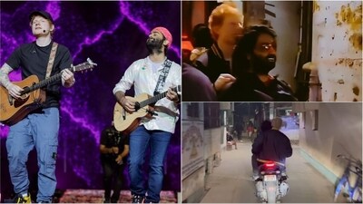 Ed Sheeran also went on a scooter ride with singer Arijit Singh. Reportedly, the duo rode the scooter on the streets of Arijit's hometown Jiaganj in Murshidabad district in West Bengal. Ed Sheeran also went on a scooter ride with singer Arijit Singh. Reportedly, the duo rode the scooter on the streets of Arijit's hometown Jiaganj in Murshidabad district in West Bengal.