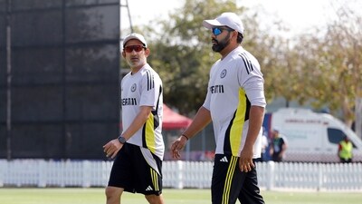 India's head coach Gautam Gambhir and Captain Rohit Sharma during a practice session ahead of the team's opening match against Bangladesh (BCCI X) India's head coach Gautam Gambhir and Captain Rohit Sharma during a practice session ahead of the team's opening match against Bangladesh (BCCI X)