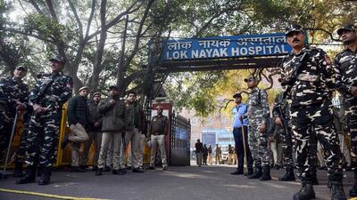 Ambulance carrying victims of the stampede arrives at the LNJP Hospital on Saturday. (ANI) Ambulance carrying victims of the stampede arrives at the LNJP Hospital on Saturday. (ANI)