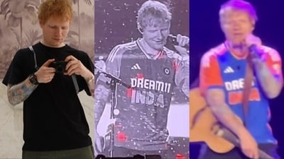 Ed Sheeran performed in Gurugram on Saturday evening. Ed Sheeran performed in Gurugram on Saturday evening.